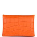 Hermes Calvi Card Holder Orange Minium Matte Alligator Mississipiensis PHW