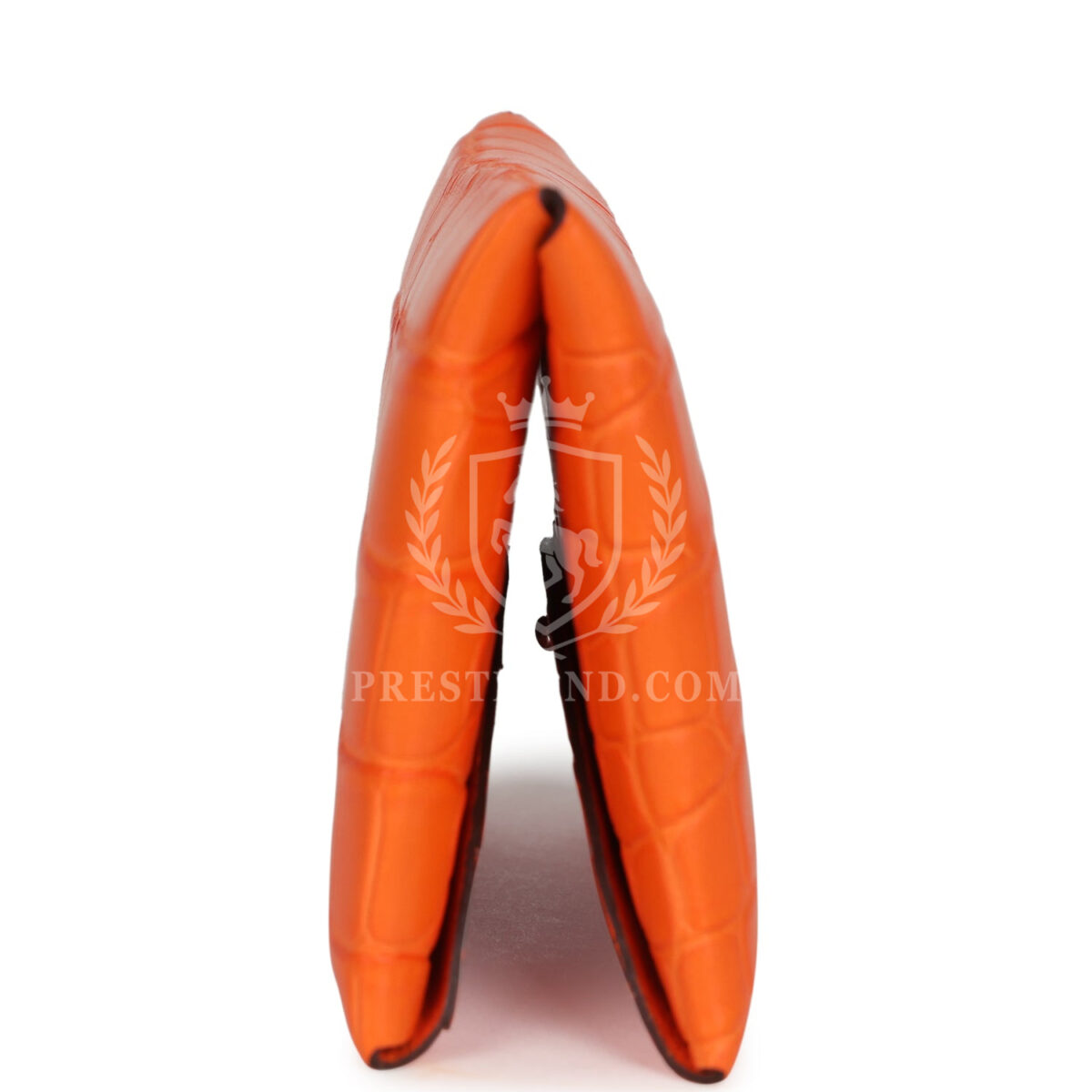 Hermes Calvi Card Holder Orange Minium Matte Alligator Mississipiensis PHW — изображение 3