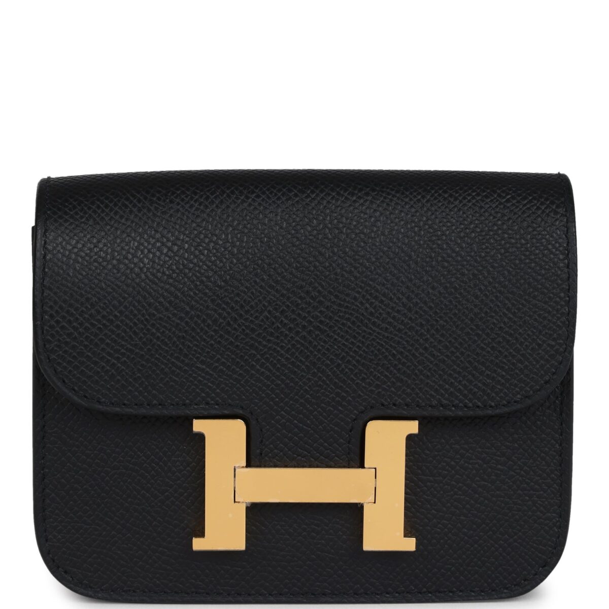 Hermes Constance Slim Wallet Black Epsom GHW