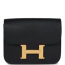 Hermes Constance Slim Wallet Black Epsom GHW