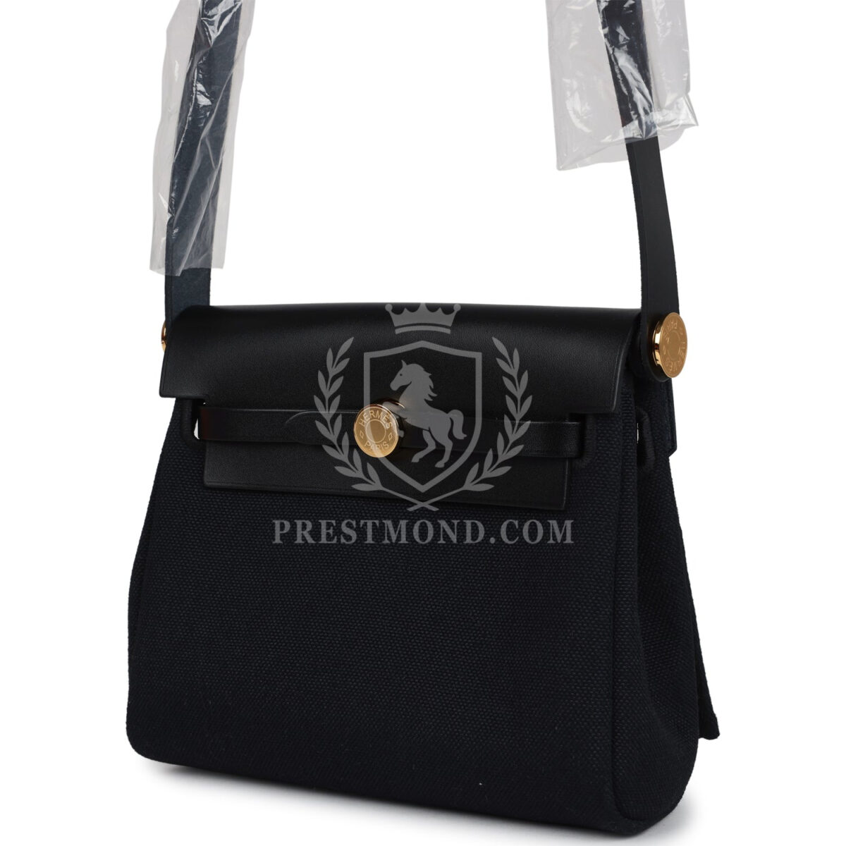 Hermes Herbag Zip 20 Mini Black Toile Militaire Canvas and Black Vache Hunter GHW — изображение 5