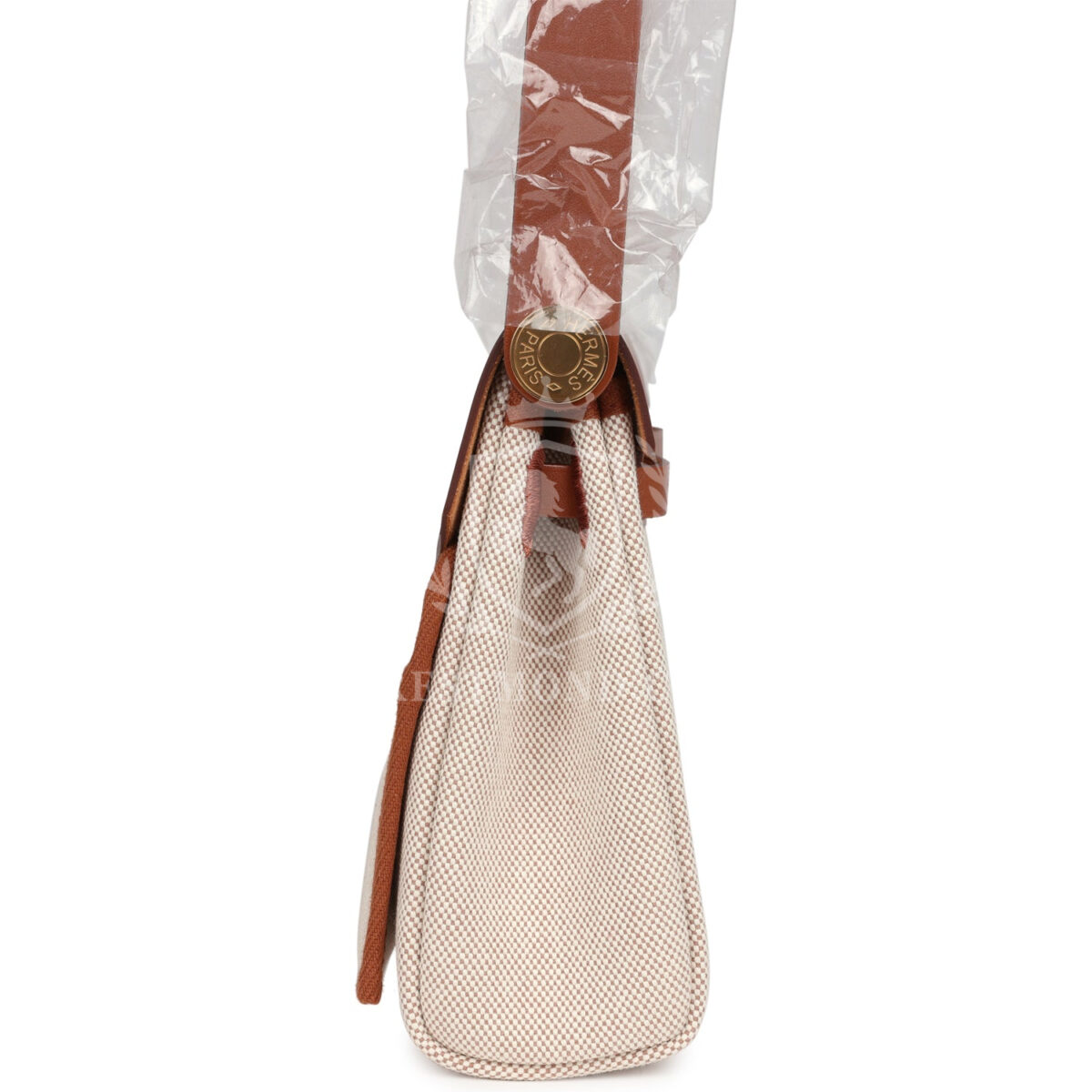 Hermes Herbag Zip 20 Mini Ecru and Beige Toile H Canvas and Fauve Vache Hunter GHW — изображение 4