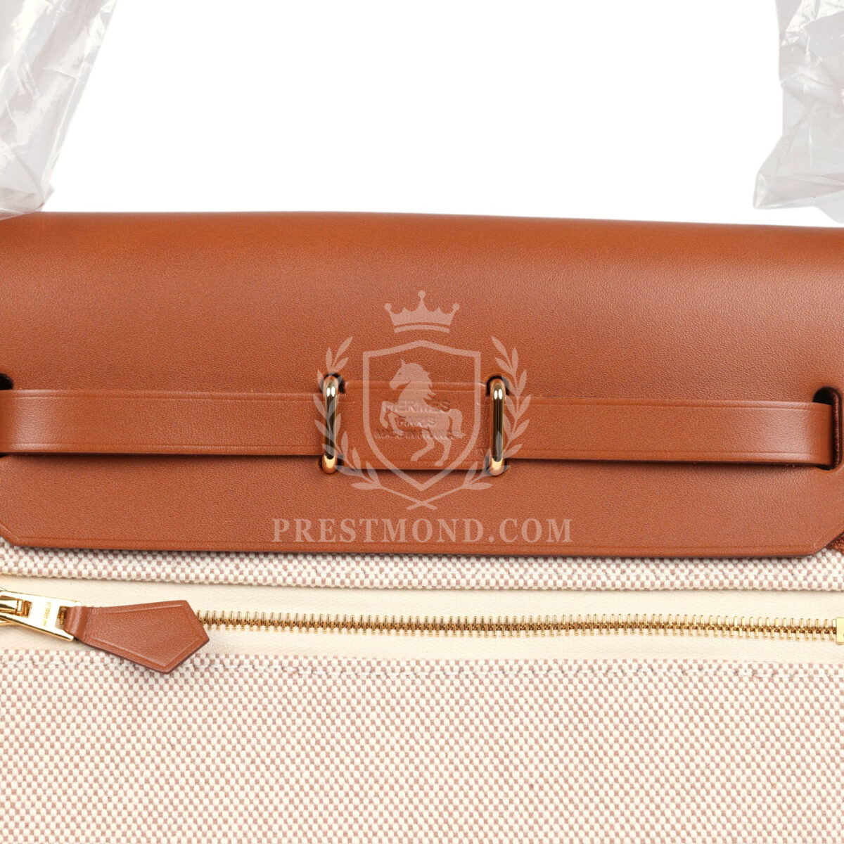 Hermes Herbag Zip 20 Mini Ecru and Beige Toile H Canvas and Fauve Vache Hunter GHW — изображение 6