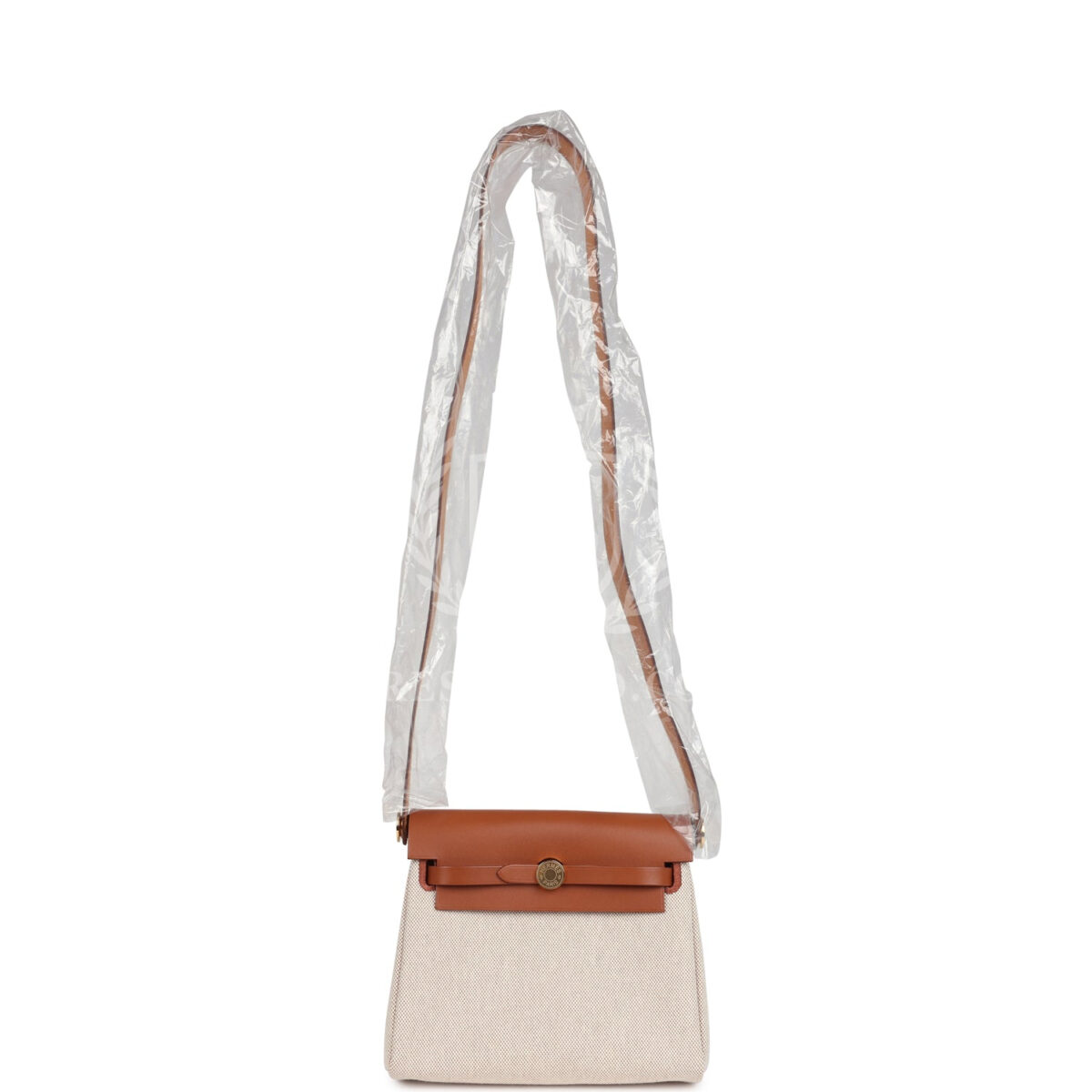Hermes Herbag Zip 20 Mini Ecru and Beige Toile H Canvas and Fauve Vache Hunter GHW — изображение 8