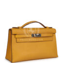 Hermes Kelly Pochette Jaune Ambre Swift PHW