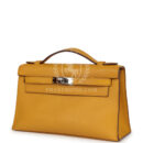 Hermes Kelly Pochette Jaune Ambre Swift PHW