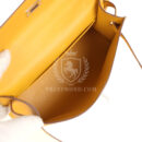 Hermes Kelly Pochette Jaune Ambre Swift PHW