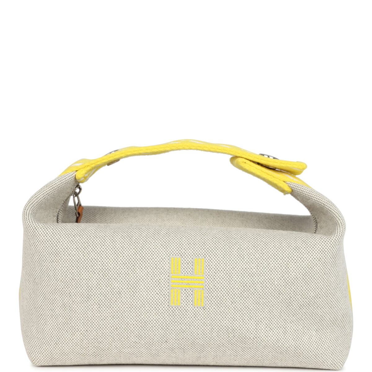 Hermes Bride A Brac Case PM Jaune Citron Plume Canvas PHW