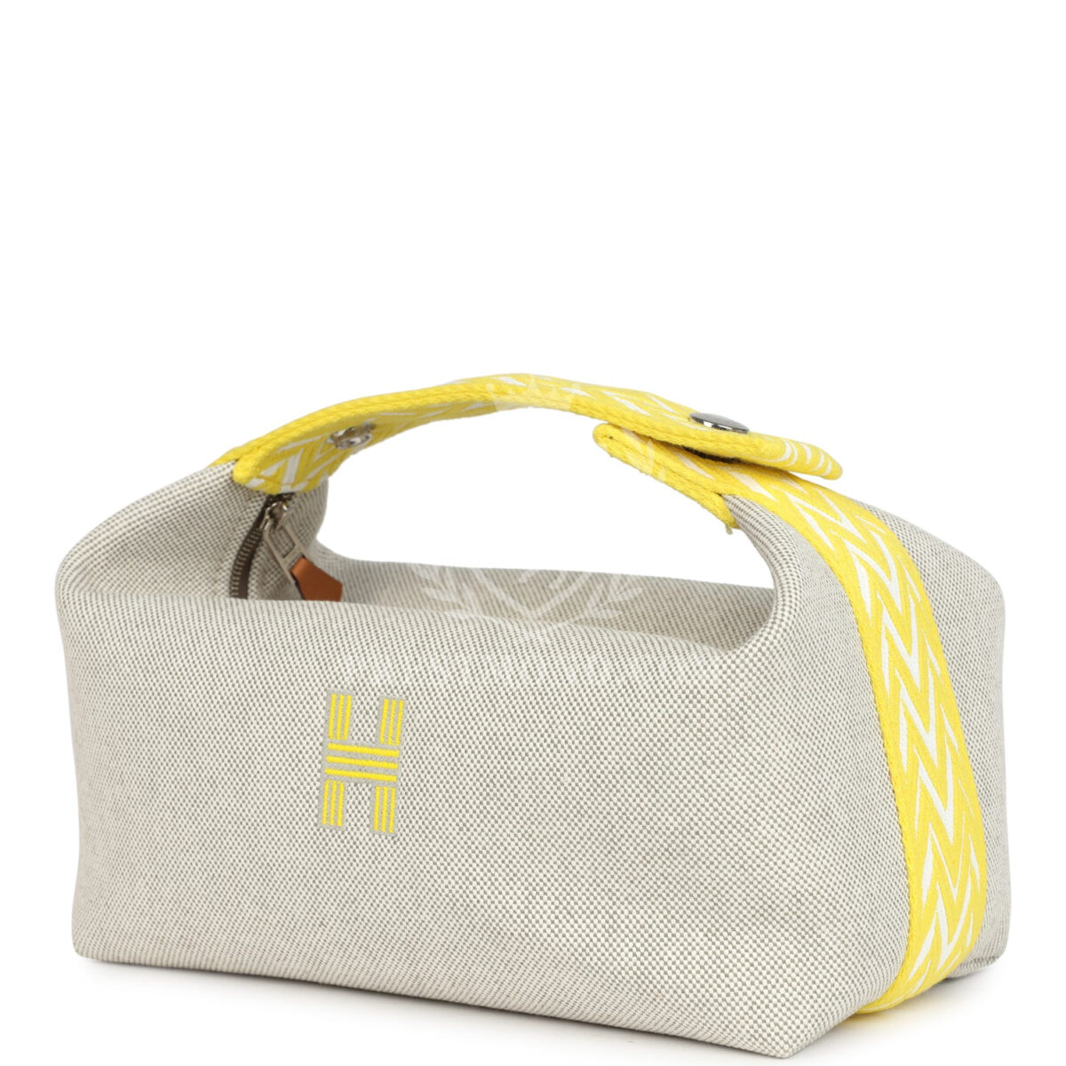 Hermes Bride A Brac Case PM Jaune Citron Plume Canvas PHW — изображение 5