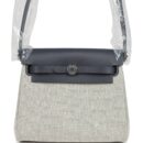 Hermes Herbag Zip 20 Mini Ecru and Ardoise Toile H Canvas and Ardoise Vache Hunter PHW