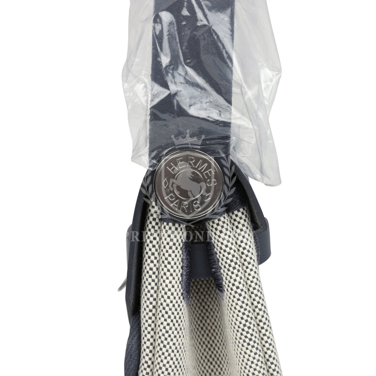 Hermes Herbag Zip 20 Mini Ecru and Ardoise Toile H Canvas and Ardoise Vache Hunter PHW — изображение 6