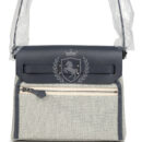 Hermes Herbag Zip 20 Mini Ecru and Ardoise Toile H Canvas and Ardoise Vache Hunter PHW