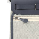 Hermes Herbag Zip 20 Mini Ecru and Ardoise Toile H Canvas and Ardoise Vache Hunter PHW