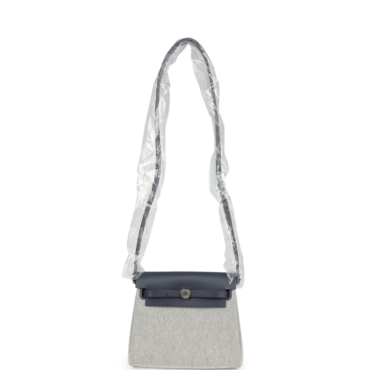 Hermes Herbag Zip 20 Mini Ecru and Ardoise Toile H Canvas and Ardoise Vache Hunter PHW — изображение 9