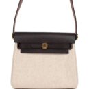 Hermes Herbag Zip 20 Mini Ecru and Beige Toile H Canvas and Ebene Vache Hunter GHW