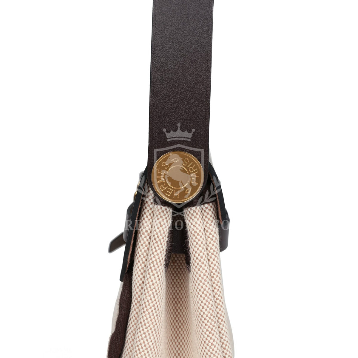 Hermes Herbag Zip 20 Mini Ecru and Beige Toile H Canvas and Ebene Vache Hunter GHW — изображение 6