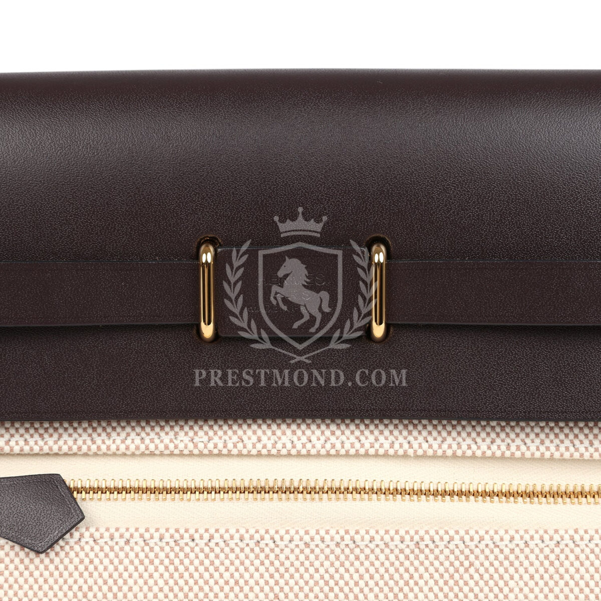 Hermes Herbag Zip 20 Mini Ecru and Beige Toile H Canvas and Ebene Vache Hunter GHW — изображение 8