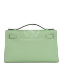 Hermes Kelly Pochette Vert Criquet Swift PHW