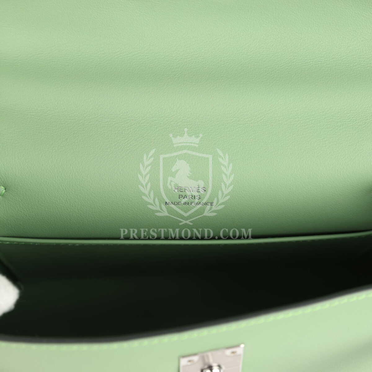 Hermes Kelly Pochette Vert Criquet Swift PHW — изображение 7