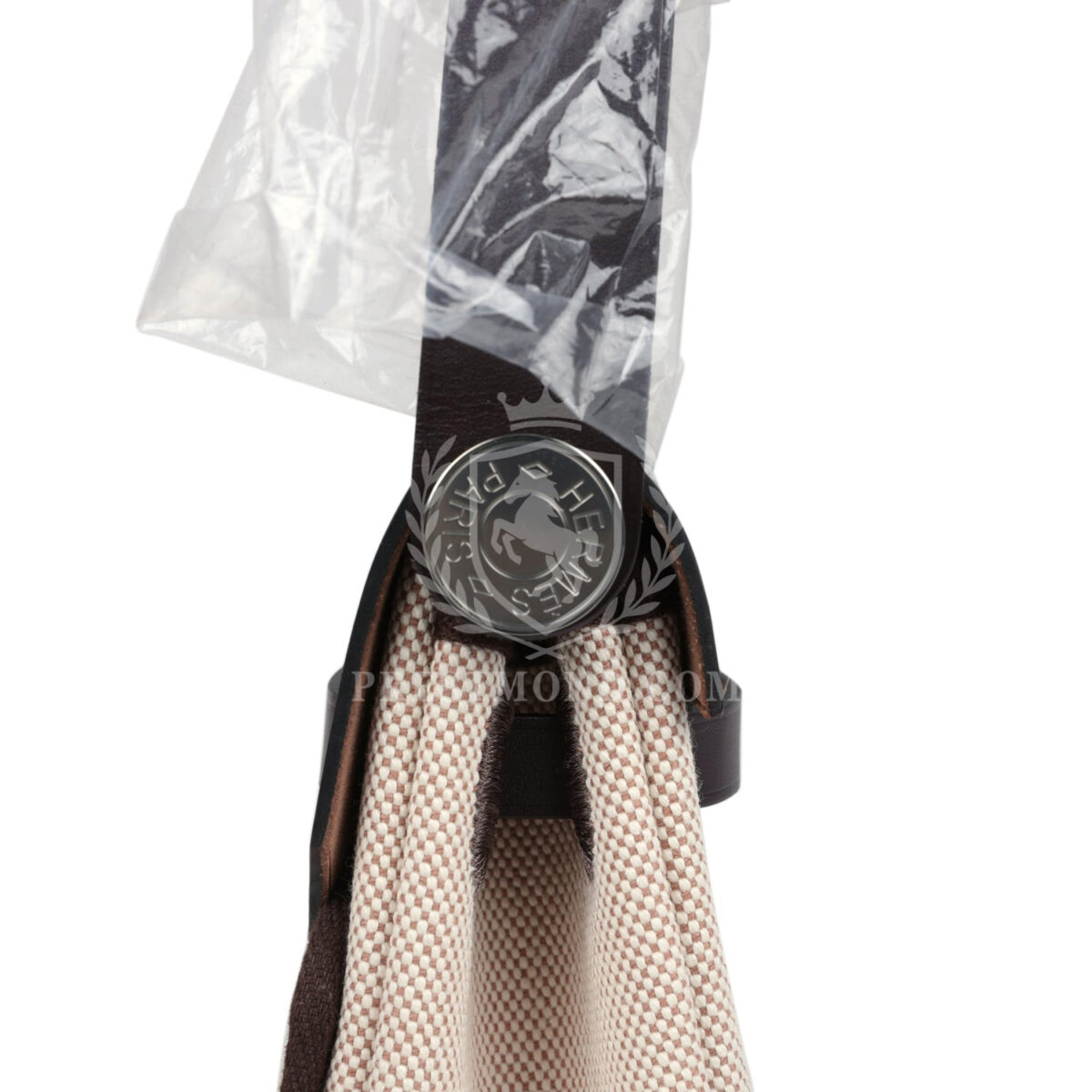 Hermes Herbag Zip 20 Mini Ecru and Beige Toile H Canvas and Ebene Vache Hunter PHW — изображение 6