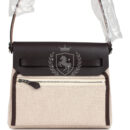 Hermes Herbag Zip 20 Mini Ecru and Beige Toile H Canvas and Ebene Vache Hunter PHW