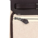 Hermes Herbag Zip 20 Mini Ecru and Beige Toile H Canvas and Ebene Vache Hunter PHW