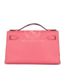 Hermes Kelly Pochette Rose Azalee Swift GHW