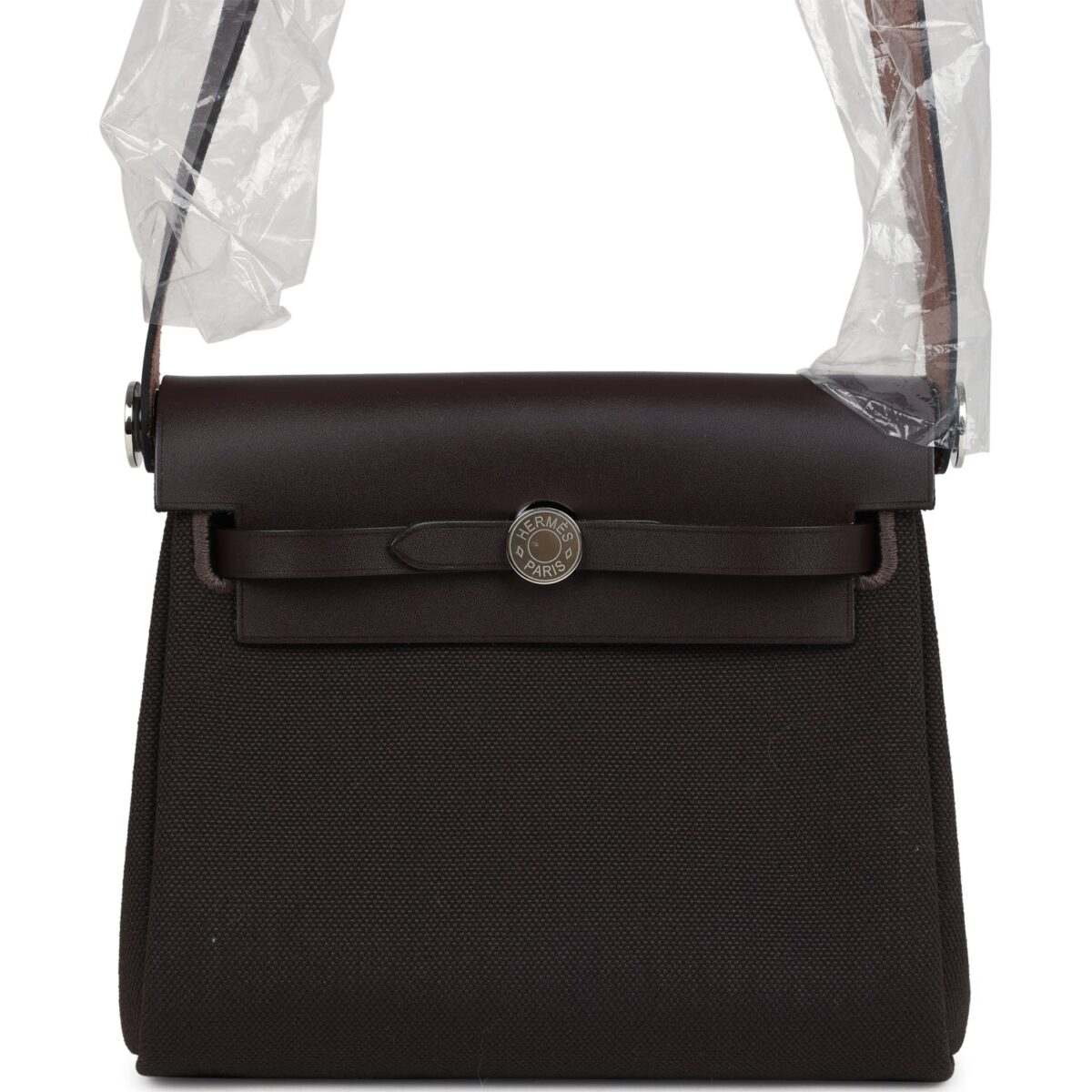 Hermes Herbag Zip 20 Mini Ebene Toile H Canvas and Vache Hunter PHW
