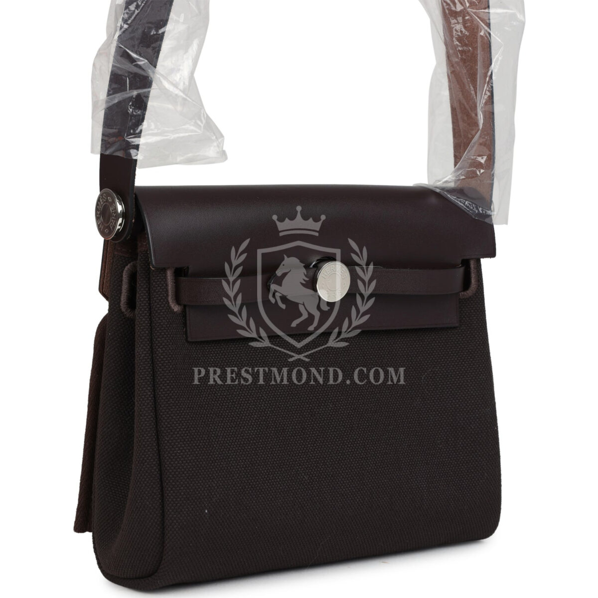 Hermes Herbag Zip 20 Mini Ebene Toile H Canvas and Vache Hunter PHW — изображение 2