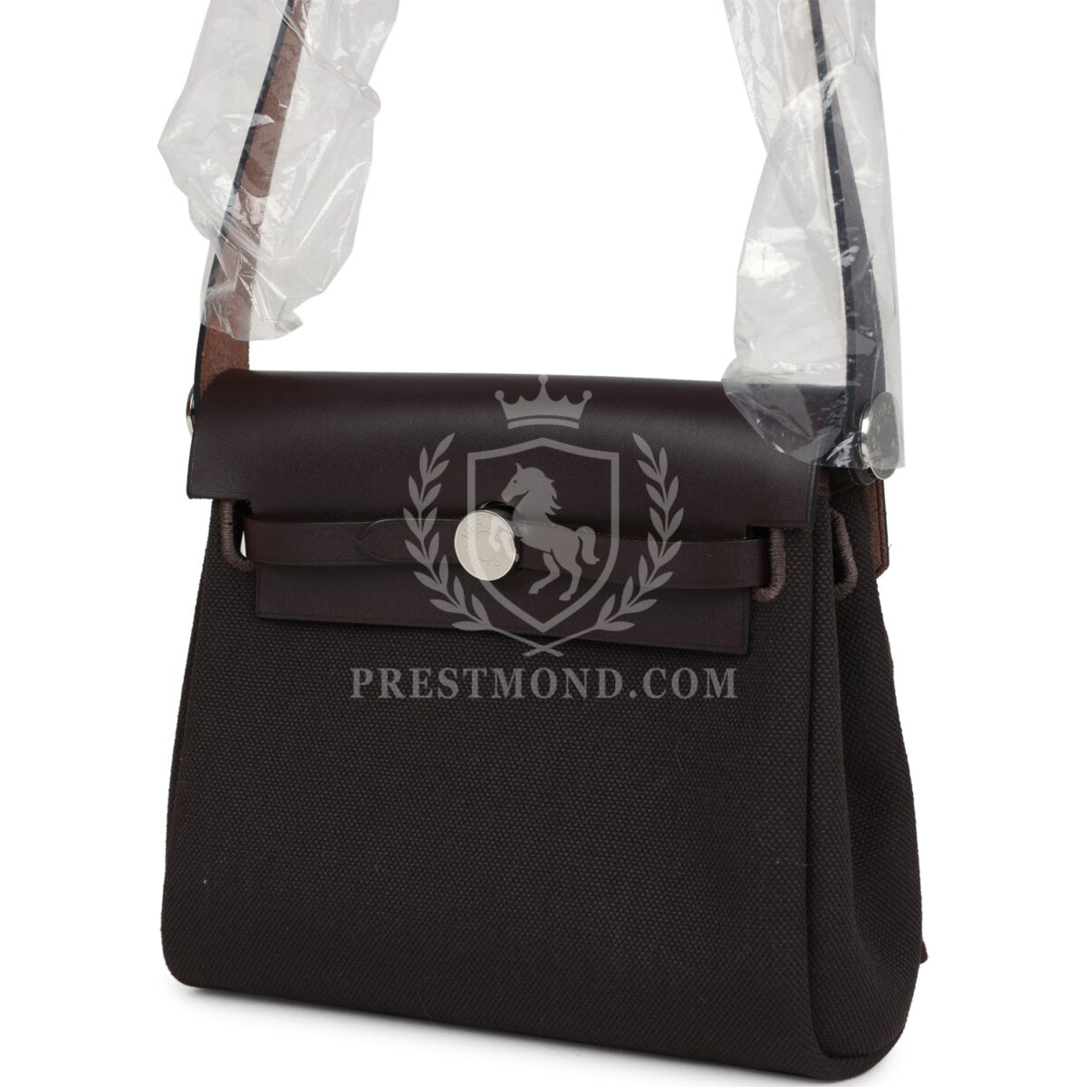 Hermes Herbag Zip 20 Mini Ebene Toile H Canvas and Vache Hunter PHW — изображение 5