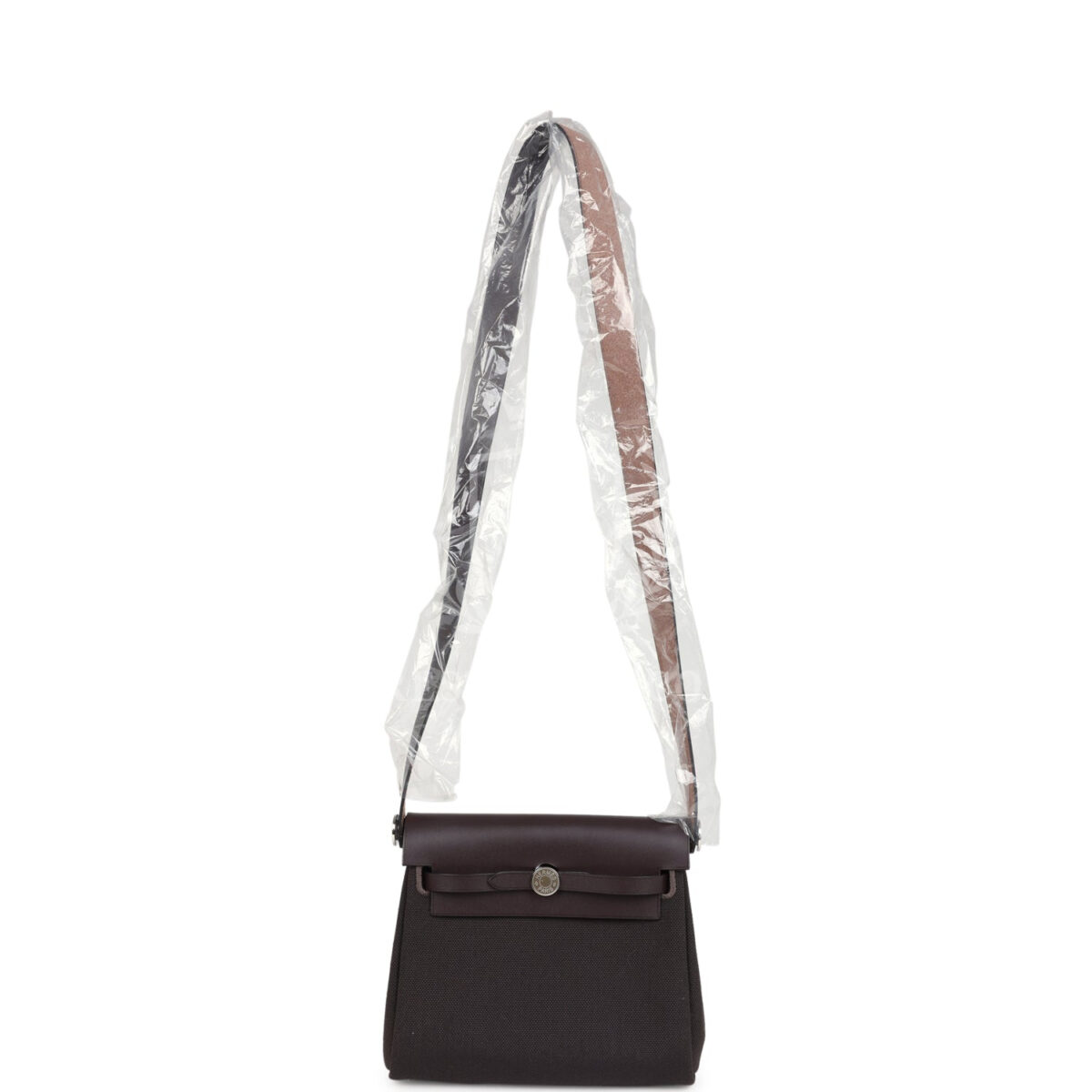 Hermes Herbag Zip 20 Mini Ebene Toile H Canvas and Vache Hunter PHW — изображение 8