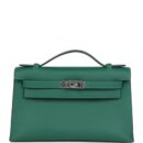 Hermes Kelly Pochette Vert Moyen Swift PHW