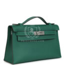 Hermes Kelly Pochette Vert Moyen Swift PHW