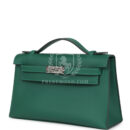 Hermes Kelly Pochette Vert Moyen Swift PHW