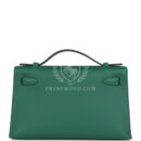 Hermes Kelly Pochette Vert Moyen Swift PHW