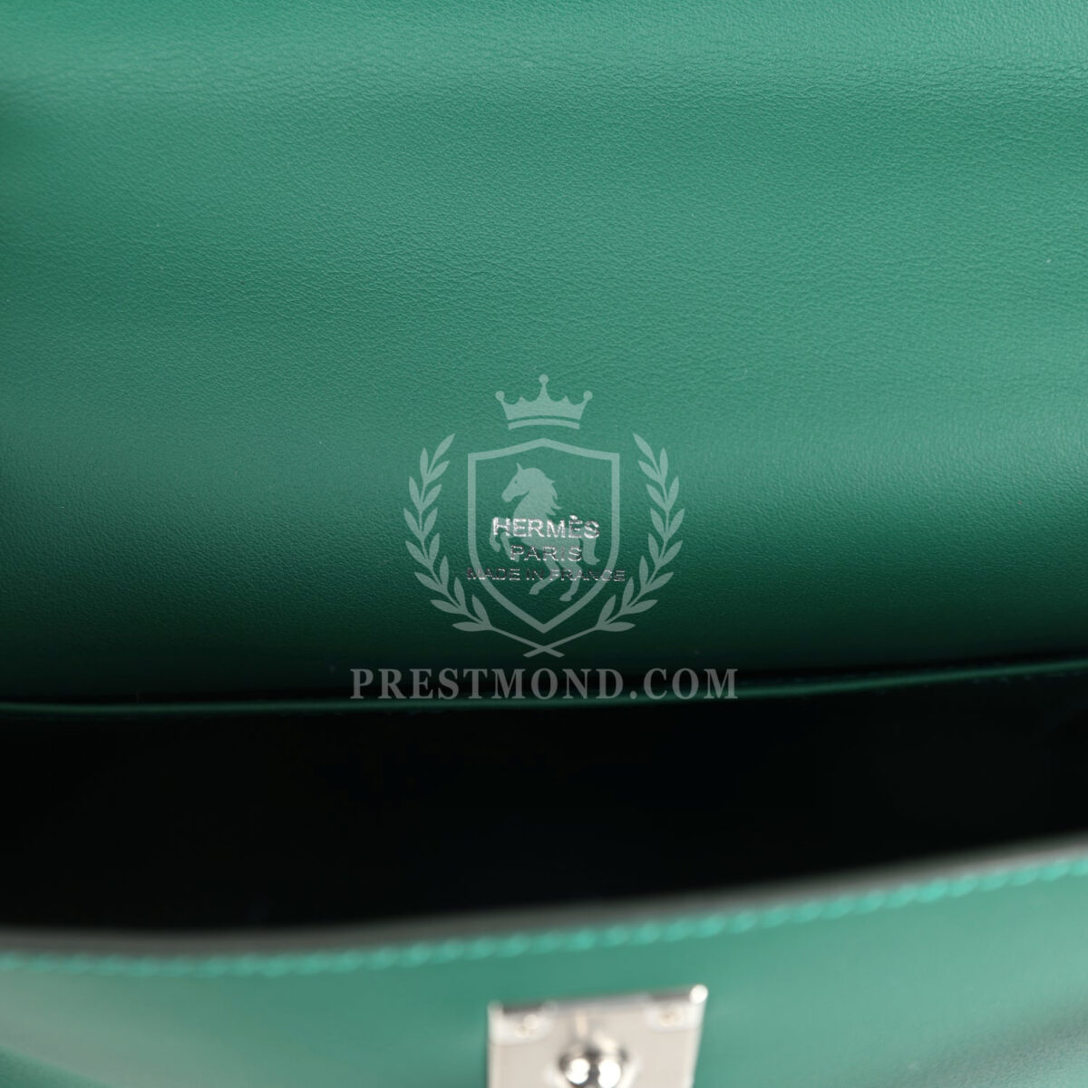 Hermes Kelly Pochette Vert Moyen Swift PHW — изображение 7