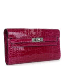 Hermes Kelly Wallet To Go Rose Pourpre Shiny Alligator PHW