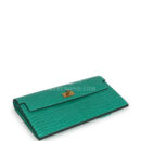 Hermes Kelly Pocket Long Wallet Vert Jade Shiny Alligator GHW