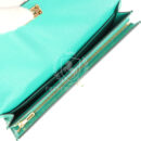 Hermes Kelly Pocket Long Wallet Vert Jade Shiny Alligator GHW
