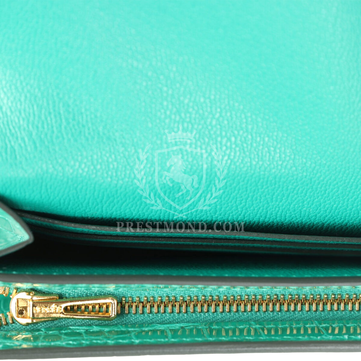 Hermes Kelly Pocket Long Wallet Vert Jade Shiny Alligator GHW — изображение 9
