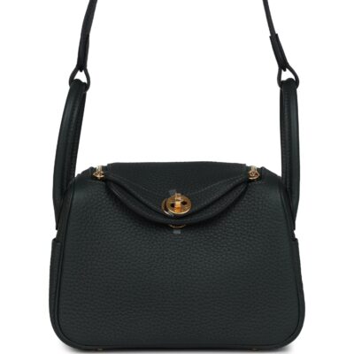 Hermes Mini Lindy II Vert Fonce Clemence GHW