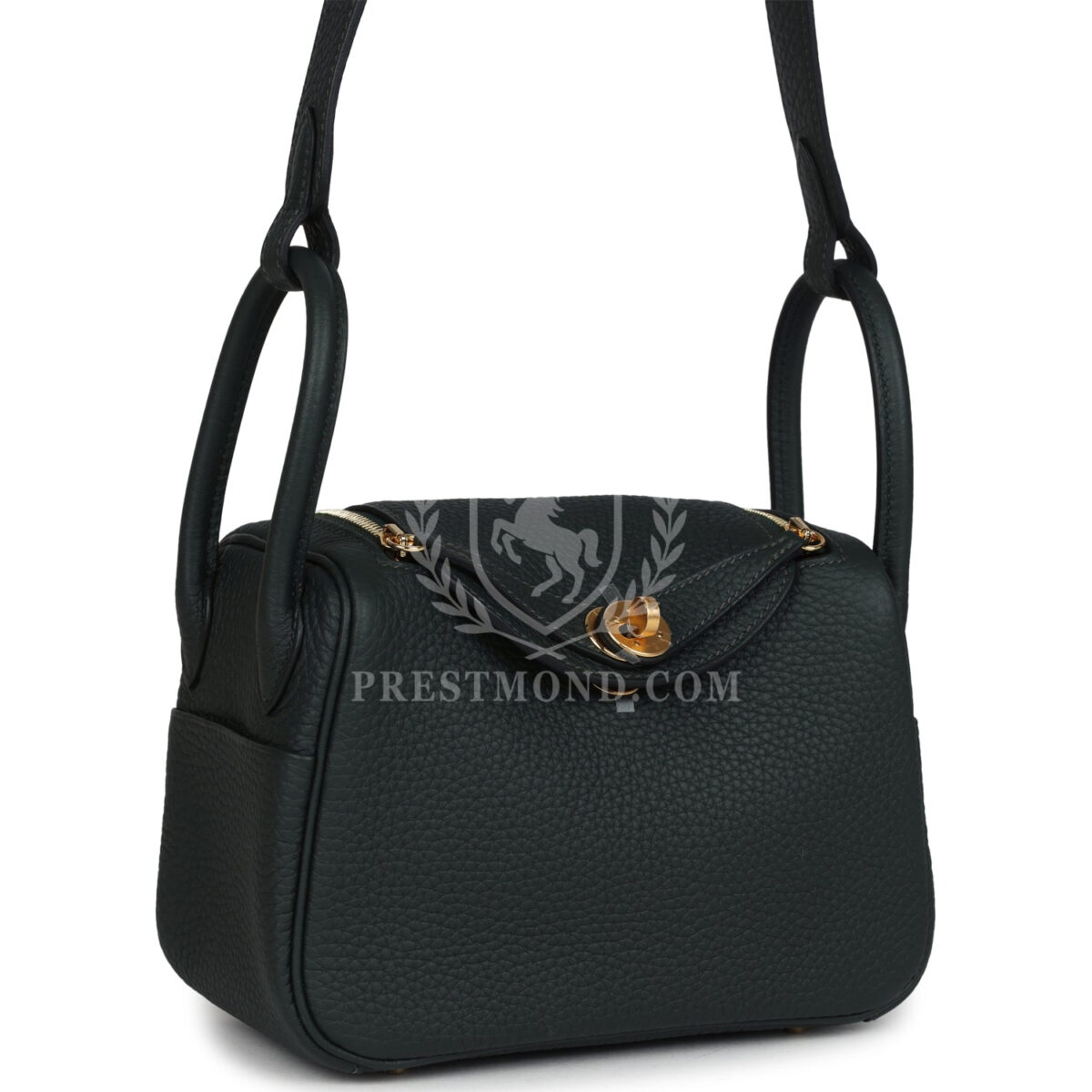 Hermes Mini Lindy II Vert Fonce Clemence GHW — изображение 2