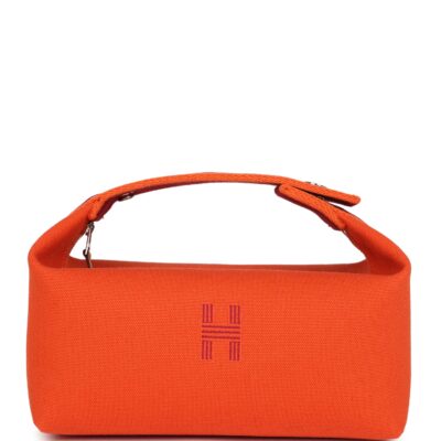 Hermes Bride A Brac Carre Case PM Feu Canvas PHW