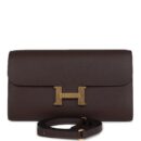 Hermes Constance Wallet To Go  Moka Evercolor GHW