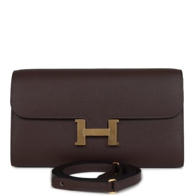 Hermes Constance Wallet To Go  Moka Evercolor GHW