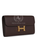 Hermes Constance Wallet To Go  Moka Evercolor GHW