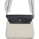 Hermes Herbag Zip 20 Mini Ecru and Bleu Glacier Toile H Canvas and Ardoise Vache Hunter PHW