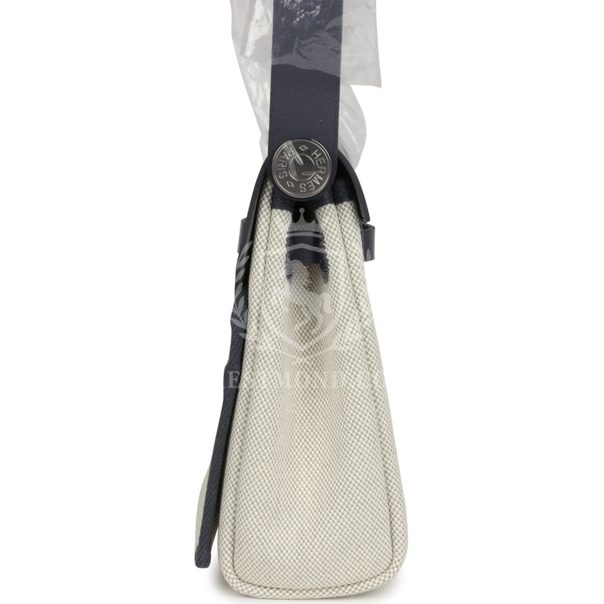 Hermes Herbag Zip 20 Mini Ecru and Bleu Glacier Toile H Canvas and Ardoise Vache Hunter PHW — изображение 3