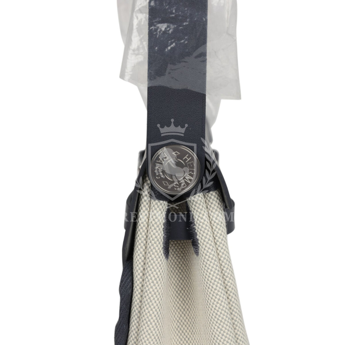 Hermes Herbag Zip 20 Mini Ecru and Bleu Glacier Toile H Canvas and Ardoise Vache Hunter PHW — изображение 6