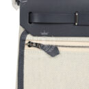 Hermes Herbag Zip 20 Mini Ecru and Bleu Glacier Toile H Canvas and Ardoise Vache Hunter PHW